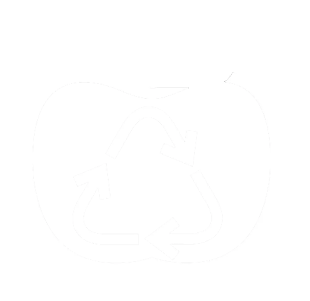 Ícono de manzana con símbolo de reciclaje